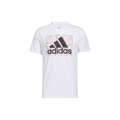 Logo Print Pattern Ribbed Loose Round Neck Comfortable Short Sleeve T-Shirt Men T-Shirt White HE4817