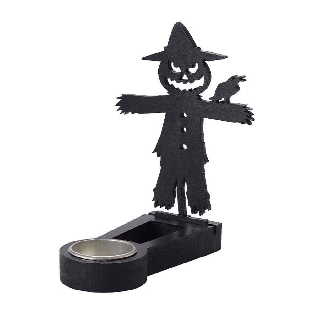 Black Halloween Candle Holder Multi-shape Iron Terror Shadow Projection Candlestick Party Supplies Halloween Decoration
