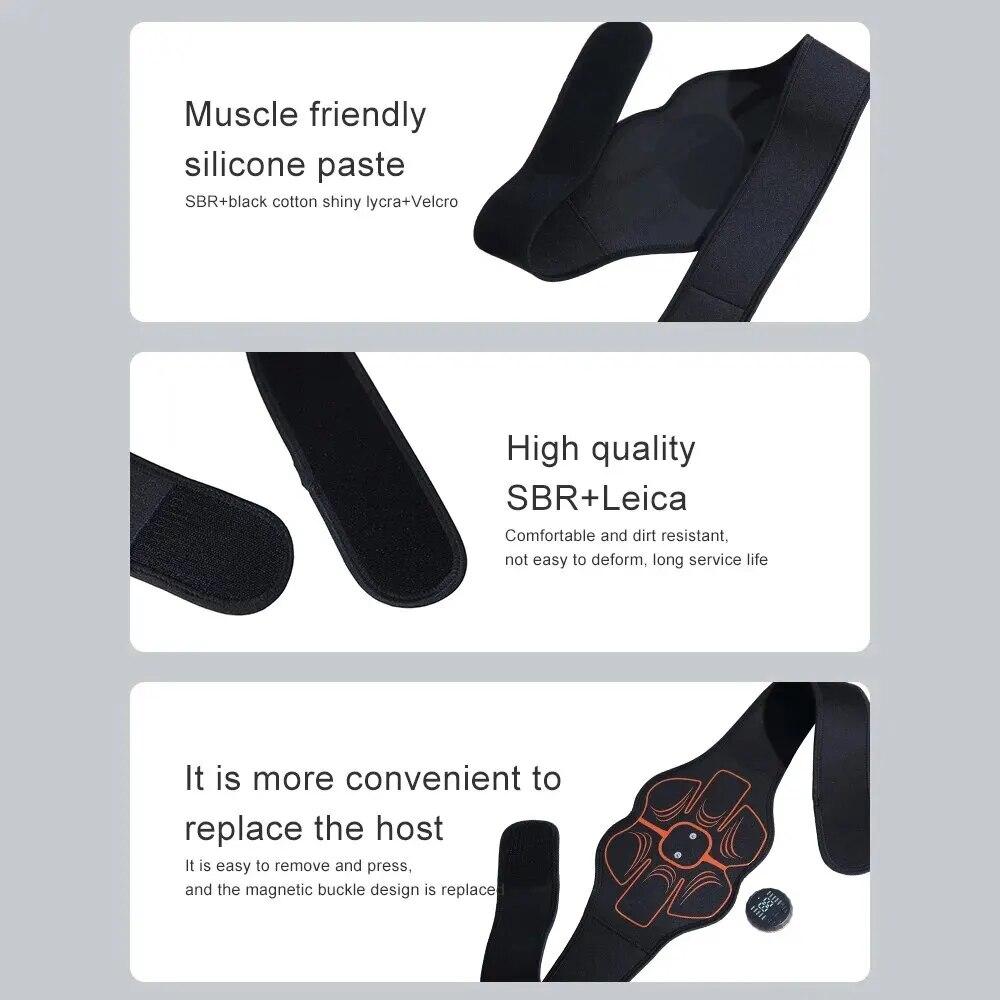 Micro-current Slimming Belt Home Rechargeable Training and Abdominal Fitness Device with 10 Massage Modes Body Shaping Massager