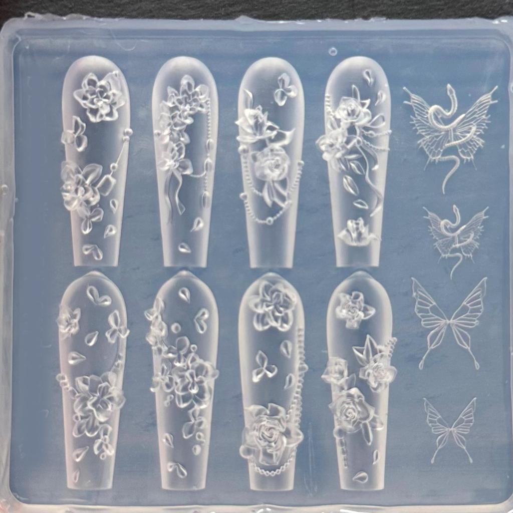 Silicone 3D Nail Embellishment Molds Rose Shape Small Accessories Crafting Molds Present for Beauty Enthusiasts