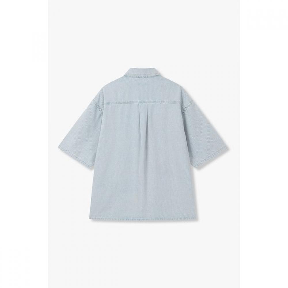 Studio Tomboy Stripe Denim Short Sleeve Shirt 91m6221224 