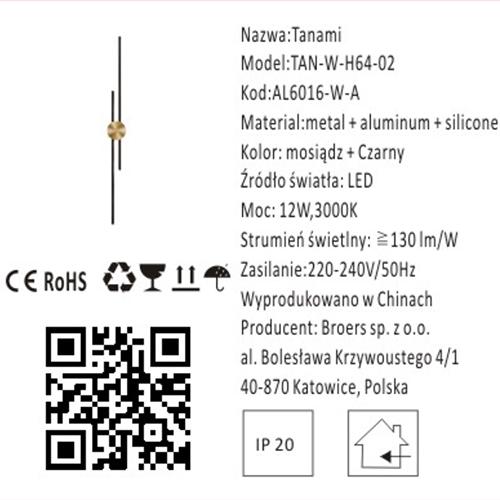 Tanami - Elegant Modern LED Wall Lamp Gold 64 Cm