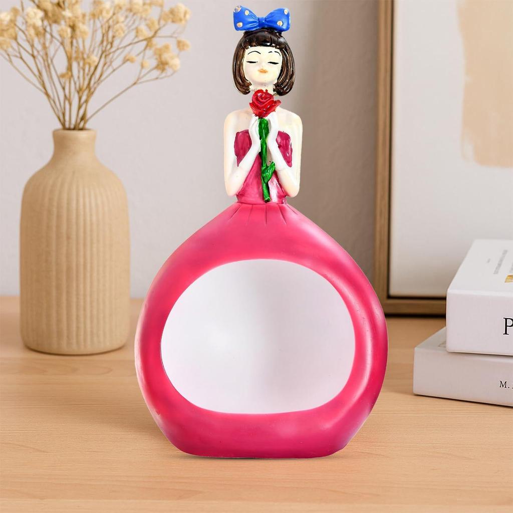Charming Storage Doll Figurine | A Perfect Blend of Décor & Utility | Stylish Accent with Hidden Storage – Pack of 1, Pink