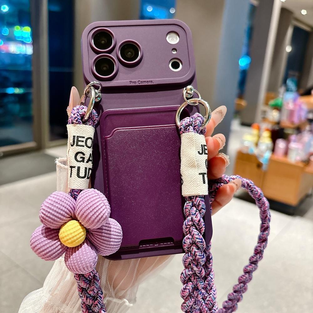 Crossbody Lanyard Slot Card Holder Wallet Soft Silicone Case For iPhone 17 Pro Max 16 15 14 13 12 11 Camera Protection Cover