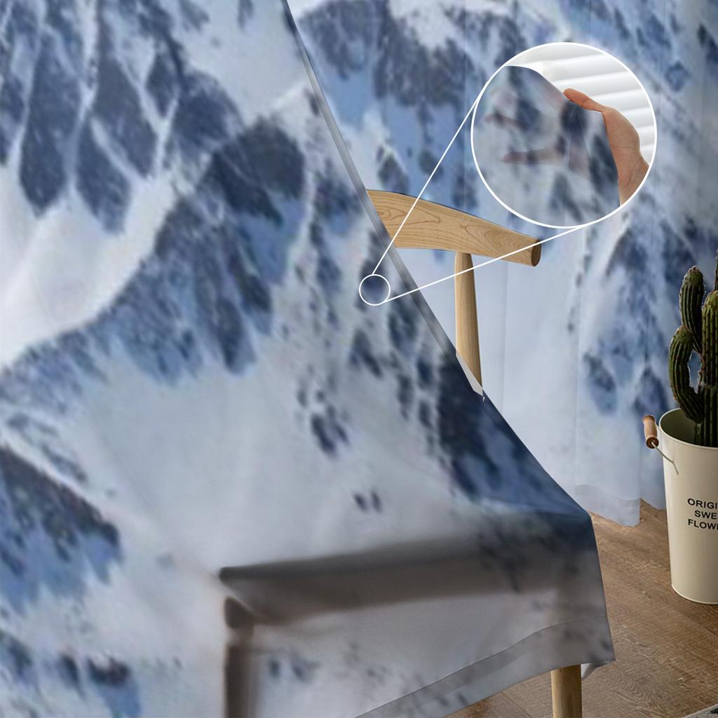 Winter Tatra Mountains Sheer Curtains for Living Room Transparent Tulle Window Treatments Bedroom Kitchen Home Decor Veil Drapes