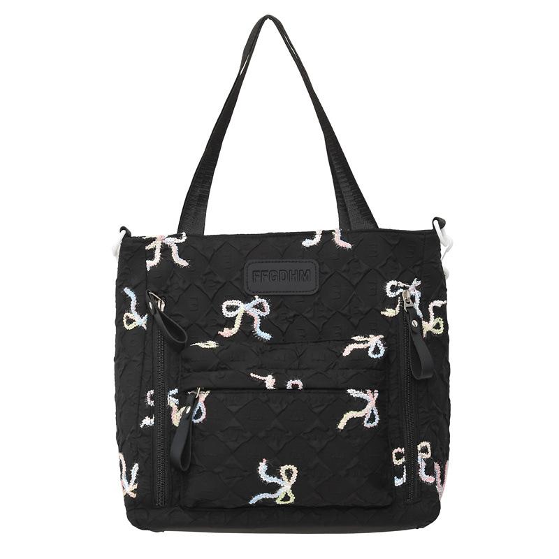 Stylish And Cute Bow Backpack Women'S Fresh Puffs Class Schoolbag Primary School Students Lightweight Weight Weight Reduction Backpack