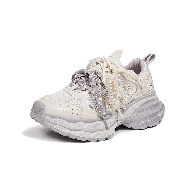 

Новые женские кроссовки, модные спортивные одинарные кроссовки на толстой подошве 40 бежевый