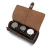 Leather Watch Case for Men 3 Slot Watch Box Organizer Display Case Pocket