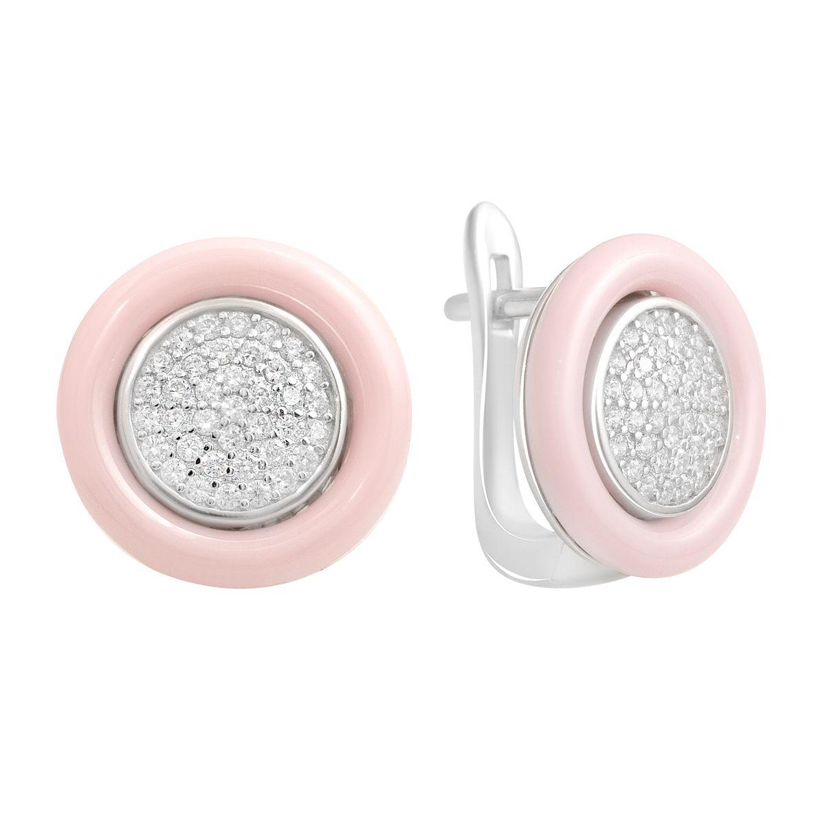 

Silver earrings with ceramics, cubic zirconia (60002337)
