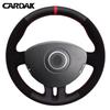 CARDAK Housse de Volant en Cuir Noir Daim Marqueur Rouge pour Renault Clio 3 2005-2013 Clio dynamics 2008 mk 3 2010