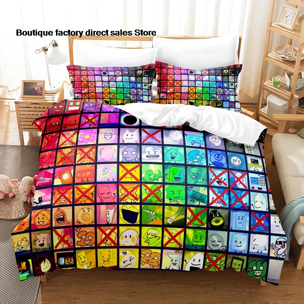 3 Stück Battle for Dream Island Druck Bettbezug Alle Größen für Fans Schlafzimmer BFDI W.O.A.H. Bündel Bettwäsche-Set