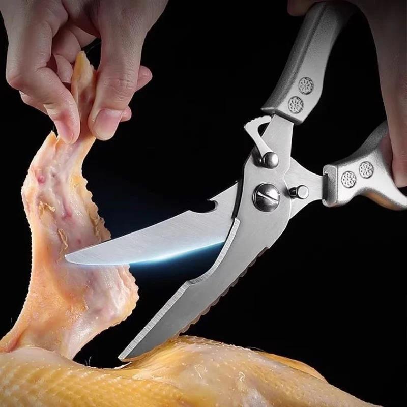 Ultra Sharp Kitchen Scissors Cut Chicken Bone Fish and Meat Scissorses Plastic Handle Stainless Steel Blade Strong Scissors5