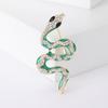 Sparkling Rhinestone Collar Pins Animal Snake Lapel Pin Creative Zodiac Snake Brooch  Office