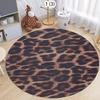 Soft Leopard Print Animal Safari Boho Kids Round Area Rug Washable Non-Slip Kids Room Rug for Nursery Playroom Bedroom Decor