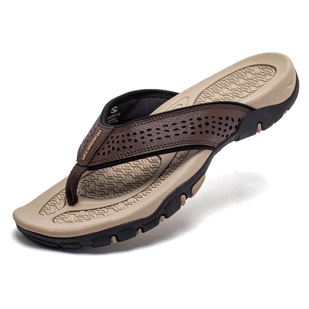 HOBIBEAR Herren Sommer-Flip-Flops mit Fußgewölbeunterstützung und dicker Sohle für den Außenbereich, Strand oder Zuhause.