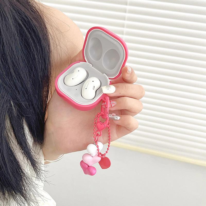 Applicable to Samsung buds fe wireless bluetooth headset case soft case split love rose barbie pink buds1