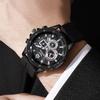 Men'S Waterproof Quartz Silicone Watch Fake Three Eyes Decorative Quartz Movement Men'S Watch Batch