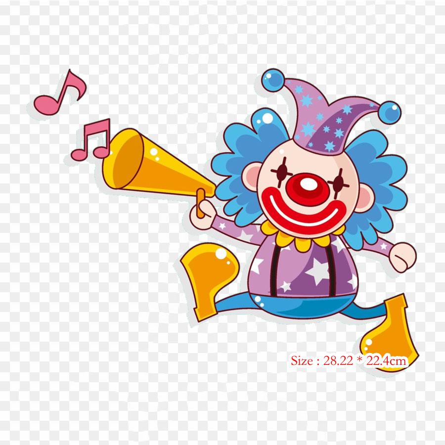 

Мультфильм Цирк Люди Цирковой Клоун Термоперенос Печать Виниловые Нашивки Наклейки для Одежды Аппликации Сделай Сам Моющиеся Нашивки