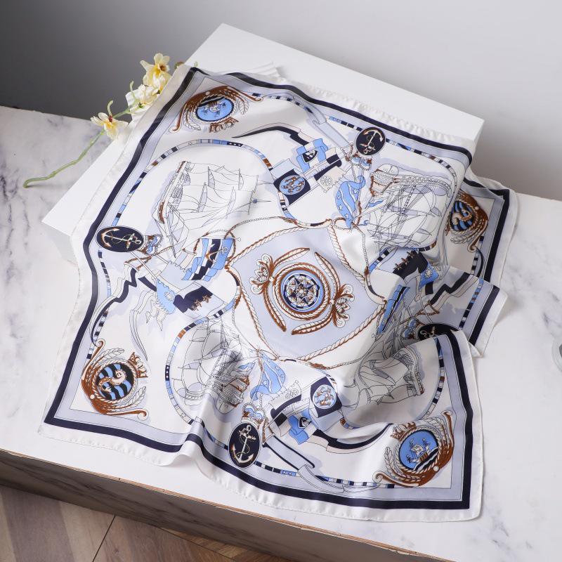 Silk Women's Square Scarf - Chinese Style Headscarf for Spring, Summer, Autumn - Neck Protection & Warmer - Elegant Thin Mom Style