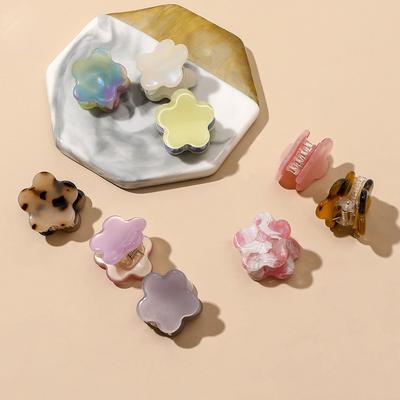 Vintage Women Hair Claw Acetate Hair Clips Cute Small Flower Shape Claw Clip Girls Hair Barrettes Hair Accessories Hair Clip New