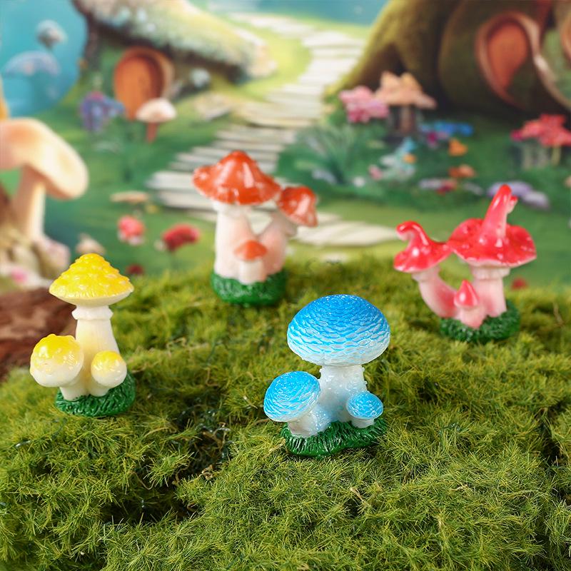 Forest Micro-Landscape Mushroom Ornaments DIY Resin Crafts for Succulent Pots and Garden Decor