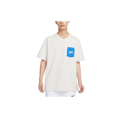 Letter Pattern Print American Vintage Patchwork Pocket Loose Fit Round Neck Cotton Casual T-Shirt With Drop Shoulder Sleeves Men Tops FJ7681-030