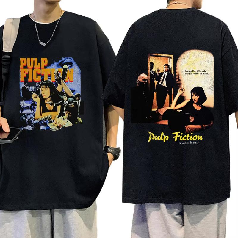 90s Vintage Movie Quentin Tarantino Pulp Fiction Mia Wallace T Shirt Unisex Women Casual Cotton Tshirt Gothic Tshirts Streetwear S