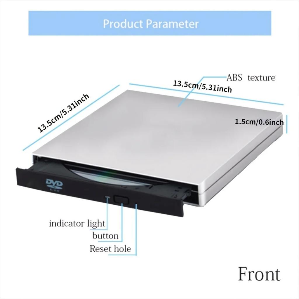 USB 2.0 External DVD ROM CD RW Burner Portable External DVD CD Drive Writer for Laptop