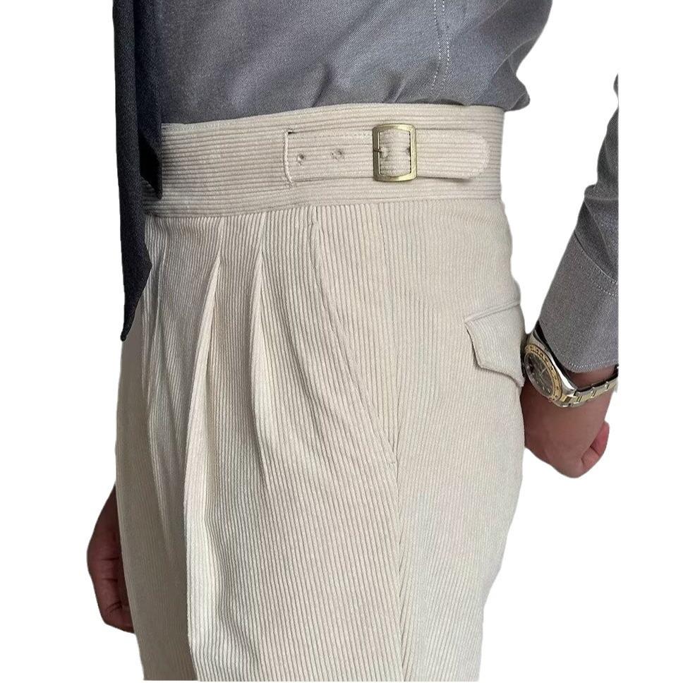 Men's Harajuku Italian Style Drape Casual Pants - Natural Waist, Regular Fit, Versatile and Stylish.