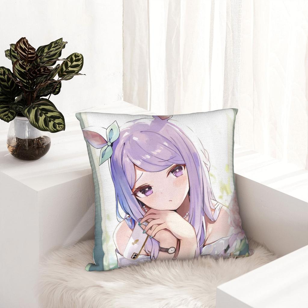 Umamusume Pretty Derby Mejiro Pillowcase Soft Polyester Cushion Cover Decoration Pillow Case Cover Home Square 45*45Cm