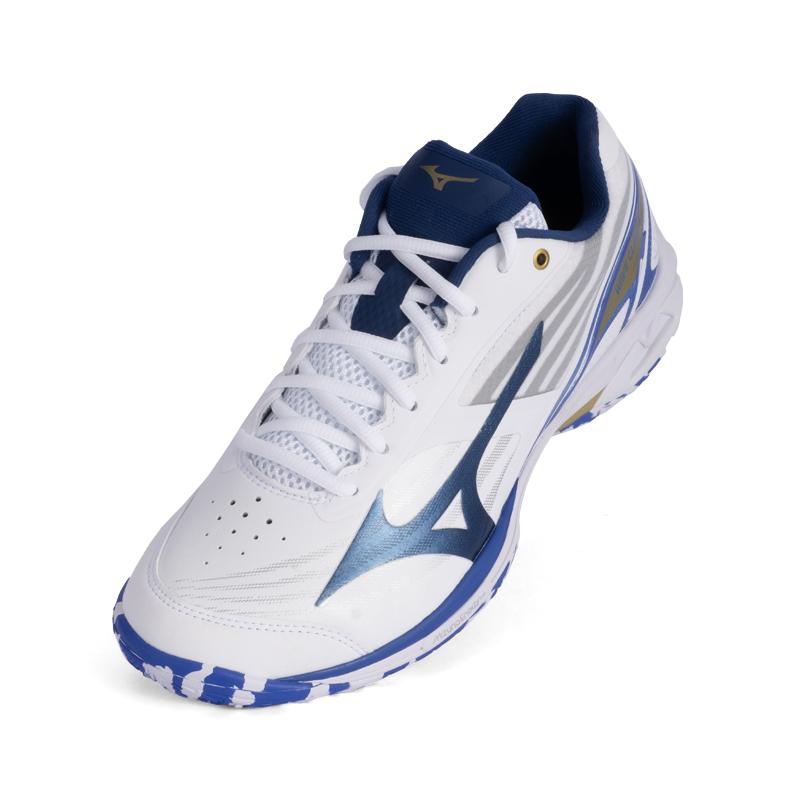 Mizuno Claw Eagle Claw 4 Cushioning, Wear Resistant Badminton Shoes Unisex Luxury Gold Blue 71GA264304