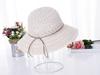 Summer Foldable Cotton Beach Bow Sun Hats For Women Fashion Floppy Elegant Beach Visor Hat Ladies Lace Hollow Straw Hat