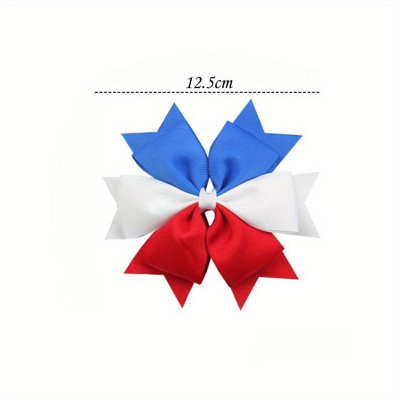 Independence Day Hair Bow Clips Elegant Grosgrain Ribbon Barrettes Fahsionable Hair Accessories National Flag Theme