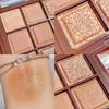 9 Color Nude Eyeshadow Palette Daily Style Brown and Golden, Featuring Two Textures,Matte and Shiny.