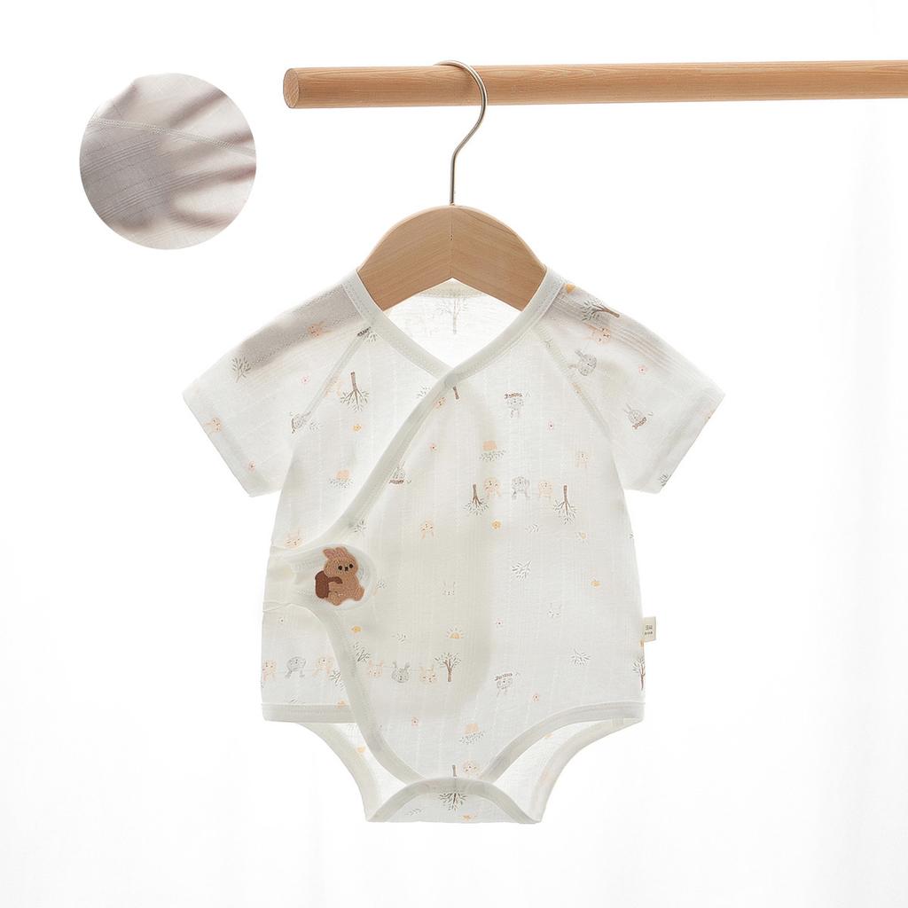 Newborn Baby Bodysuit, A-Class Cotton Short Sleeve Infant Romper, Lightweight Summer Triangle Onesie Pajamas