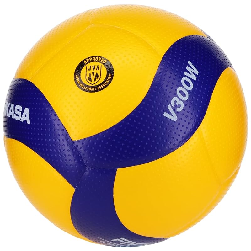 Mikasa Volleyball, Size 5, International Certified Ball, Approved, General/University/High School, Yellow/Blue, V300W, Recommended Internal Pressure