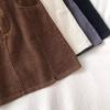 Korean Style Slimming High Waist Corduroy Midi Skirt - Autumn/Winter 2024