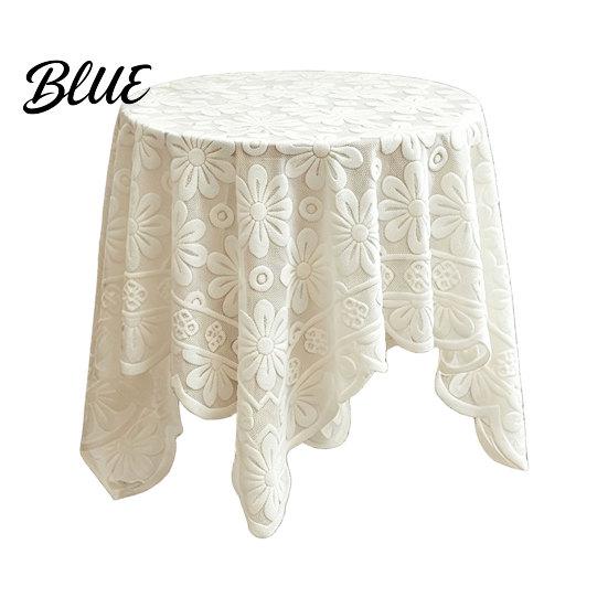 Transparent Texture Tablecloth Cloth Lace Tablecloth Pattern Sunflower Jacquard Round Decorative Table Fabric Floral Cover Dinner for Wedding Party
