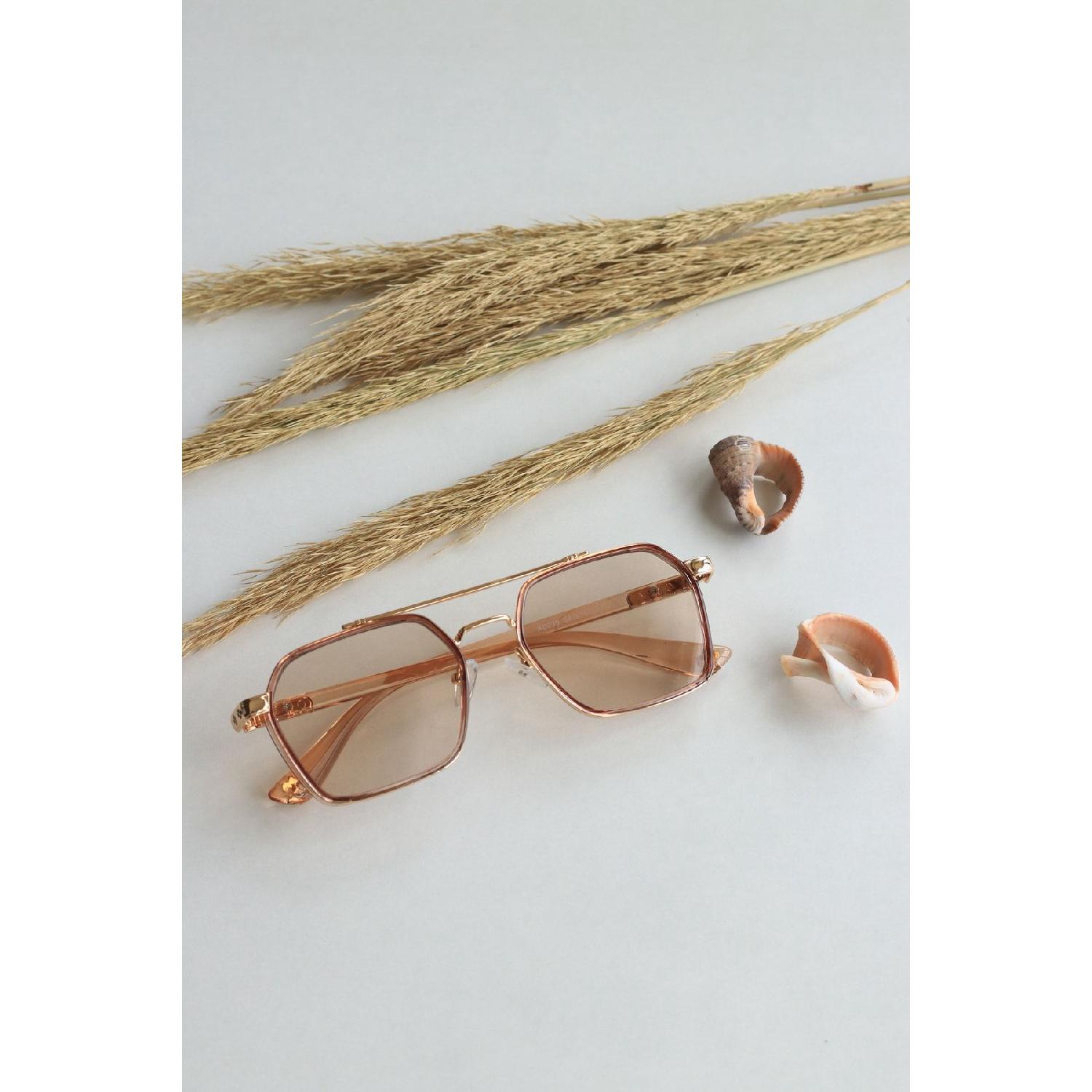 

Прямоугольные квадратные солнцезащитные очки Генри в золотой оправе из розового стекла Uv400 в стиле унисекс