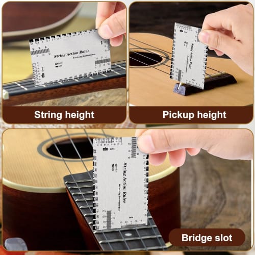 TAORAYO String Height Gauge, Guitar String Height Ruler, Measuring Tool for Fingerboard Protection, Fingerboard Grinding, Repair Tool, Maintenance Too