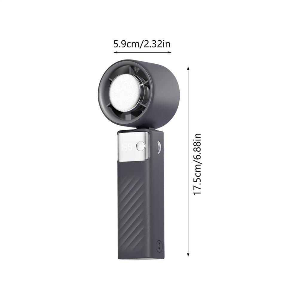 Hand Held Fan Personal Cooling Portable Fan Handheld Battery Operated Bladeless Air Cooler With 199 Speeds Digital Display Cool серый