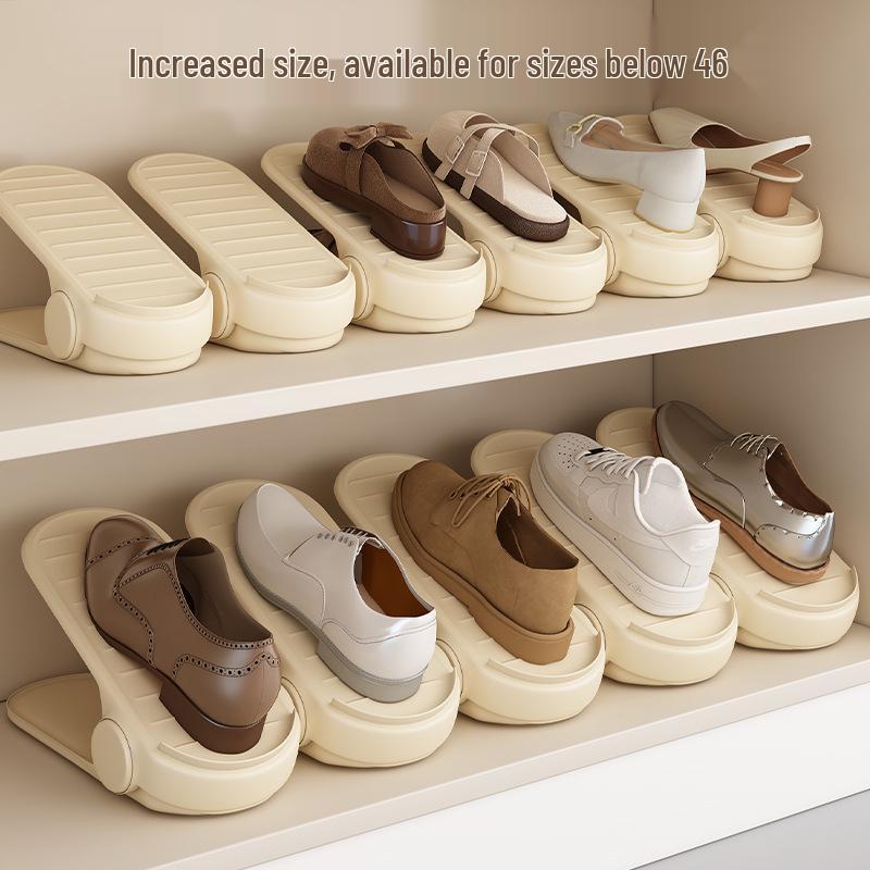 Men's Expandable Double-Layer Shoe Cabinet - Space-Saving Adjustable Shoe Storage with Layered Divider