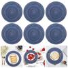 Set of 6 36cm/38cm Ramie Round Table Mat Braided Placemats Washable Non-Slip Kitchen Dining Tableware Bowl Pads Cup Coasters