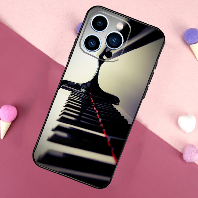 Piano Keys Keyboard design Case For iPhone 16e 16 15 Pro Max 11 12 13 Mini 14 15 Pro Max 15 Plus XR Phone Back Cover