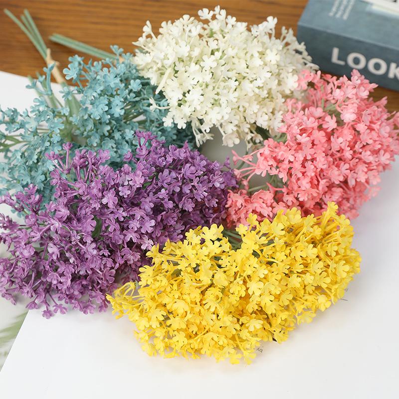 Soft Rubber High Quality Artificial Baby's Breath Bouquet 3 Stem Gypsophila Fake Flowers Wedding Home Party DIY Floral Decors
