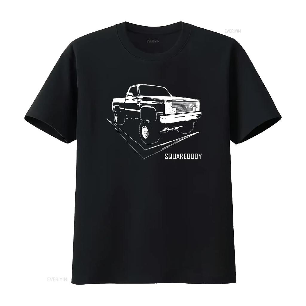Classic Square Body Truck Squarebody T Shirt Vintage Washed Soft Designer Clothes Homme Comfortable Breathable Fashion Graphic