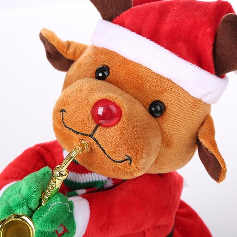 Christmas Gift Miniature Santa Claus with Saxophone Handmade Lovely Toy Holiday Twisting Santa Snowman Reindeer