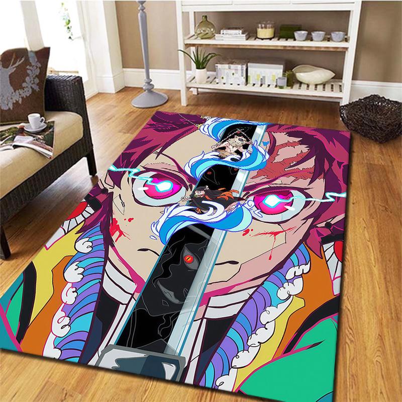 Demon Slayer Kimetsu No Yaiba Carpet Rug For Living Room Bedroom Home Sofa Decoration Kids Play Nonslip Floor Mat