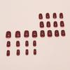 Simple Solid Color Ankola Red Versatile Fashion Girl White Wearing Nail Short Nail Patch 24 Pieces