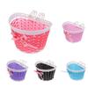 Bike Cycle Front Basket Detachable Plastic Handlebar Mount for Kids with Decorative Bows Storage for Bicycle
